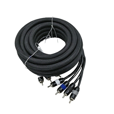 5.5mm 外径 PVC ジャケットカーオーディオ RCAケーブル 2M-2M 高性能