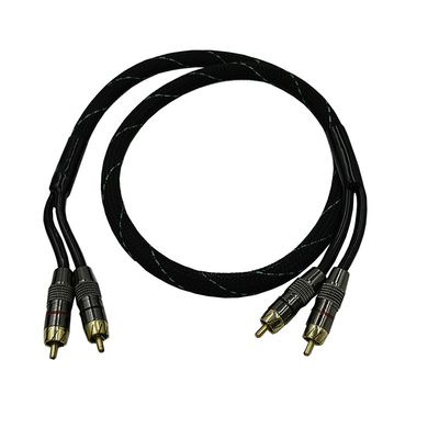 5.5mm 外径 PVC ジャケットカーオーディオ RCAケーブル 2M-2M 高性能