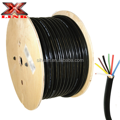 工業用7 導体トレーラーケーブル 10-12-14 AWG GPT 柔らかいPVCジャケット カラーコードワイヤ
