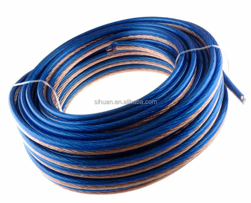 透明 柔軟な カーオーディオスピーカーケーブル 透明な PVC ジャケット 14 Awg