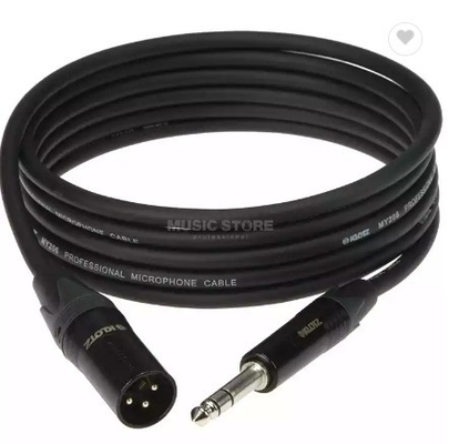 100% 銅 超柔軟 楽器 マイク XLR 音響ケーブル 金色の接続器