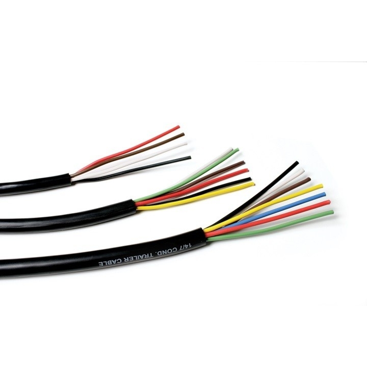工業用7 導体トレーラーケーブル 10-12-14 AWG GPT 柔らかいPVCジャケット カラーコードワイヤ